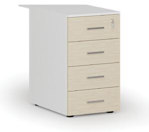 Kancelársky prístavný zásuvkový kontajner PRIMO WHITE, 4 zásuvky, biela/grafit