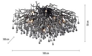 Paul Neuhaus 8092-18 - Prisadený luster ICICLE 14xG9/40W/230V pr. 100 cm čierna