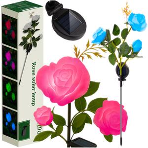 Solárna záhradná LED lampa Gardlov v podobe ruže - 3 kvety