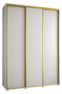 Šatníková skriňa YVONA 1 - 170/45 cm, biela / zlatá