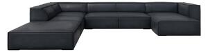 Tmavomodrá kožená rohová pohovka (ľavý roh) Madame – Windsor & Co Sofas