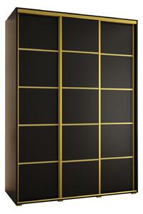 Šatníková skriňa ASIRI 4 - 180/45 cm, čierna / zlatá