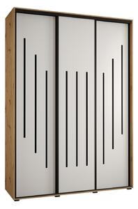 Šatníková skriňa ASIRI 8 - 170/45 cm, dub artisan / biela / čierna