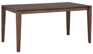 Jedálenský stôl tmavý orech MDF kaučuk 160 x 90 cm pre 6 osôb moderný retro štýl kuchyňa jedáleň