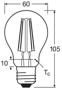 LED Žiarovka FILAMENT A60 E27/6,5W/230V 2700K - Osram