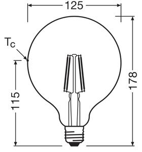 LED žiarovka GLOBE CLASSIC FILAMENT G125 E27/4W/230V 2700K - Ledvance