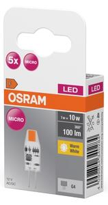 Sada 5x LED žiaroviek PIN MICRO G4/1W/12V 2700K - Osram