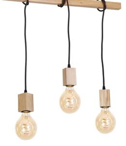 Luster na tyči JACK 3xE27/40W/230V prírodné drevo