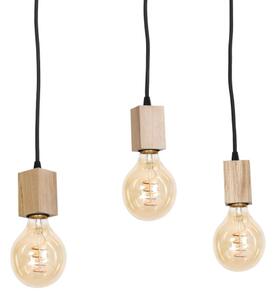 Luster na tyči JACK 3xE27/40W/230V prírodné drevo