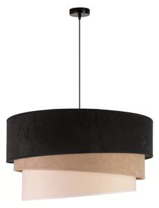 Duolla - Luster na lanku DEVON 1xE27/40W/230V pr. 45 cm čierna/béžová