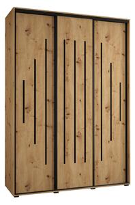 Šatníková skriňa ASIRI 12 - 170/45 cm, dub artisan / čierna