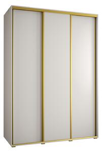 Šatníková skriňa YVONA 1 - 170/60 cm, biela / zlatá