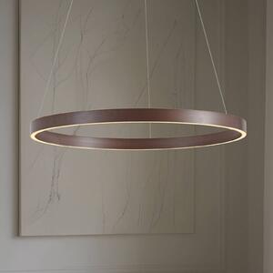 Lucande LED závesné svietidlo Yonam, Ø 80 cm, 1-pl., hnedé,, Hnedá / hrdzavá, Obývacia izba / jedáleň, kov, Moderný