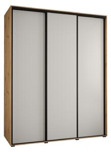Šatníková skriňa ASIRI 1 - 190/60 cm, dub artisan / biela / čierna