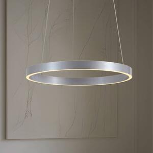 Lucande LED závesné svietidlo Yonam, Ø 60 cm, 1-pl., hliník,, Hliník / sivá / zinok, Obývacia izba / jedáleň, kov, Moderný