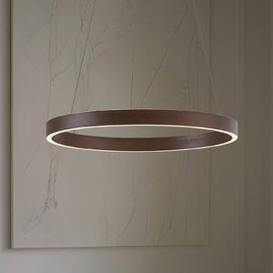 Lucande LED závesné svietidlo Yonam, Ø 60 cm, 1-pl., hnedé,, Hnedá / hrdzavá, Obývacia izba / jedáleň, kov, Moderný
