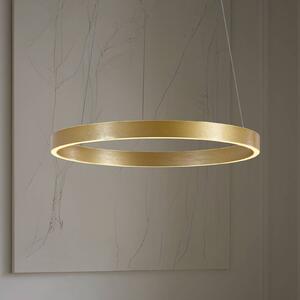 Lucande LED závesné svietidlo Yonam, Ø 60 cm, 1-pl., zlaté,, Mosadz / zlato, Obývacia izba / jedáleň, kov, Moderný