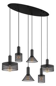 Globo 15648-6H - Luster na lanku JEDD 6xE27/60W/230V čierna