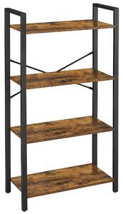NÁSTENNÁ KNIŽNICA, hnedá, čierna, uhlíková oceľ, 66/120/30 cm Boxxx - Kancelárske série, Online Only