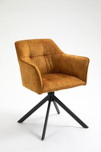 Dizajnová stolička Loft horčicovo žltá otočná
