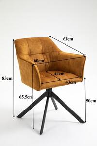 Dizajnová stolička Loft medeno hnedá otočná