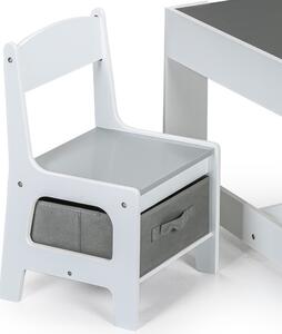Set detského stola s 2 stoličkami MULTI, biela/sivá