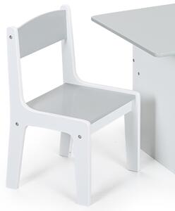 Set detského stola s 2 stoličkami STORAGE, biela/sivá
