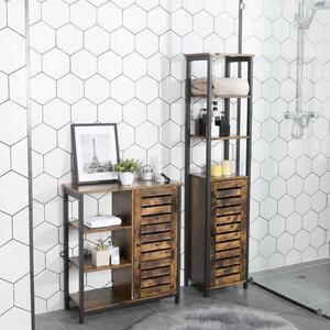 REGÁL, hnedá, čierna, uhlíková oceľ, 37/167/30 cm Boxxx - Online Only drobný nábytok, Online Only