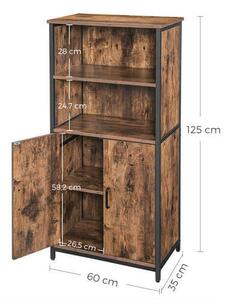 VYSOKÁ KOMODA, hnedá, čierna, 60/124,5/35 cm Boxxx - Online Only drobný nábytok, Online Only