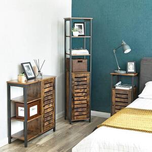 REGÁL, hnedá, čierna, uhlíková oceľ, 37/167/30 cm Boxxx - Online Only drobný nábytok, Online Only