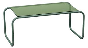Zelený konferenčný stolík so sklenenou doskou 40x80 cm Ventana – Leitmotiv