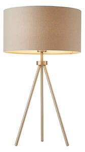Endon 66986 - Stolná lampa TRI 1xE27/40W/230V mosadz/béžová