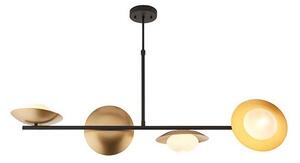 Endon 92036 - Závesný luster na lanku RUFFLE 4xG9/3W/230V mosadz/čierna