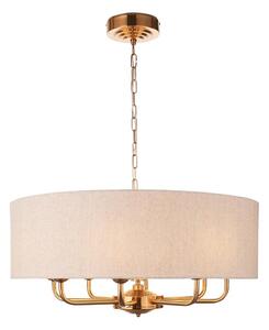 Endon 110727 - Luster na reťazi HIGHCLERE 8xE14/40W/230V béžová/mosadz priemer 70 cm