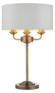 Endon 98932 - Stolná lampa HIGHCLERE 3xE14/18W/230V biela/mosadz pr. 32 cm