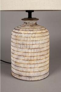 Béžová stolová lampa s ľanovým tienidlom Russel - Dutchbone