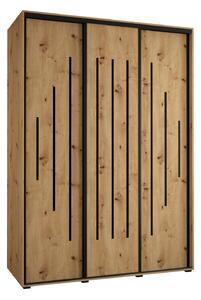 Šatníková skriňa ASIRI 12 - 170/60 cm, dub artisan / čierna