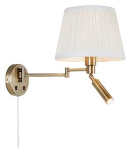 Markslöjd 109017- LED nástenné svietidlo PIVOT 1xE27/40W/230V + LED/4W krémová/mosadz