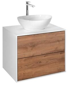 Aqualine Aqualine, ZANYA umývadlová skrinka 60x50x46cm, biela mat/dub emporio, ZA260