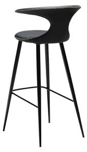 Čierna barová stolička s koženým sedadlom DAN-FORM Denmark Flair