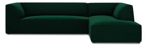 MUZZA Rohová pohovka buro s podrúčkami pravá 273 cm zamat zelená