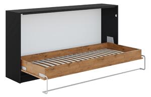 Sklápacia posteľ Loft Basic horizontálna - 90x200 cm - čierna / dub lancelot