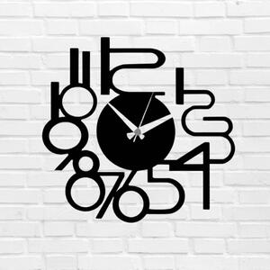 Drevené nástenné hodiny - CLOCK - 40cm , Strieborná