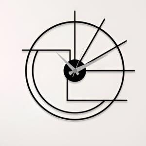 Drevené nástenné hodiny - LINE - 40cm - Strieborná