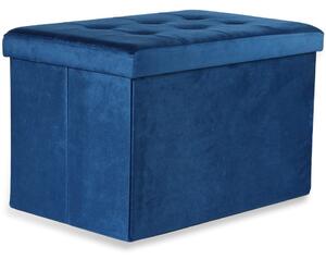 Taburetka VASAGLE skladaná - 60x38x38cm modrý zamat