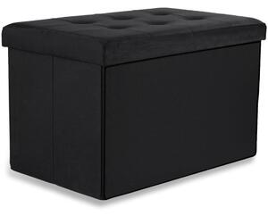 Taburetka VASAGLE skladaná - 60x38x38cm čierny zamat