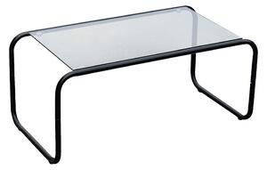 Čierny konferenčný stolík so sklenenou doskou 40x80 cm Ventana – Leitmotiv