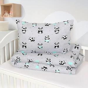 Detské bavlnené obliečky do postieľky PANDA