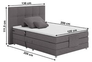 KONDELA Elektrická polohovacia posteľ, boxspring, sivá, 120x200, MURKO NEW