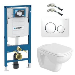 GEBERIT Duofix set predstenovej inštalácie, WC misa D-CODE s doskou, tlačidlo Sigma20, biela/chróm 45350900A1 + 111.300.00.5
